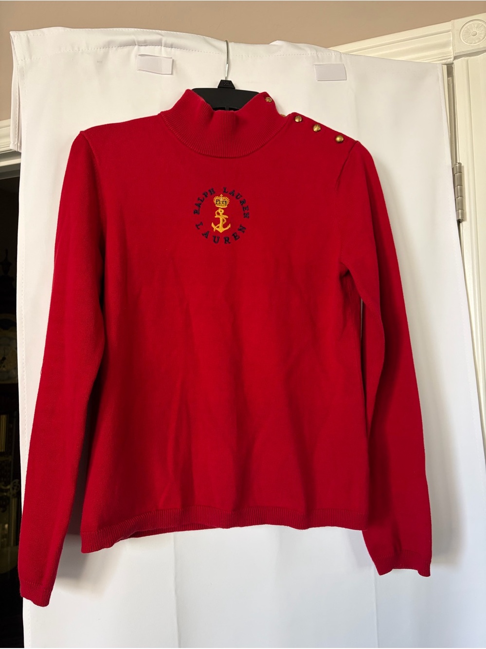 Lauren Ralph Lauren red mock neck pullover